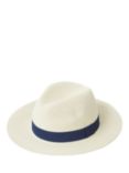 Crew Clothing Ribbon Trim Panama Hat, Off White