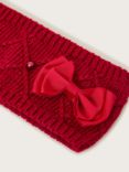 Monsoon Kids' Knitted Bow Headband, Red