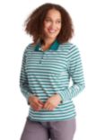 Rohan Women's Long Sleeve Shoreline Polo Top, Marine Teal/Ecru