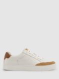 Reiss Ashley Leather Trainers, Camel/Ecru