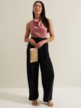 Phase Eight Petite Sabina Wide Leg Jumpsuit, Black/Pink