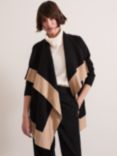 Phase Eight Rae Colour Block Wool Blend Cardigan, Black/Camel