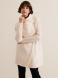 Phase Eight Lea Popped Wool Blend Coat, Winter White