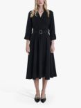 James Lakeland Belted Suit Midi Dress, Black