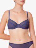 Triumph Bright Spotlight Textured Floral Underwired Bra, Cool Water