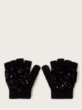 Monsoon Kids' Sequin Mittens, Black