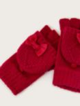 Monsoon Kids' Bow Detail Flip Top Mittens, Red