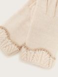 Monsoon Kids' Sparkle Trim Gloves, Beige