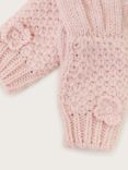 Monsoon Kids' Knitted Flower Gloves, Pink