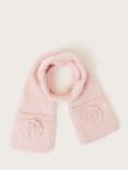 Monsoon Kids' Flower Knitted Scarf, Pink