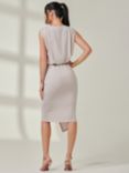 Jolie Moi Tiered Draped Pencil Dress, Natural