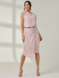 Jolie Moi Tiered Draped Pencil Dress, Light Pink