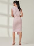 Jolie Moi Tiered Draped Pencil Dress, Light Pink