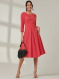 Jolie Moi Fold Neck Midi Dress, Watermelon