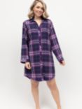 Cyberjammies Edie Check Nightshirt, Navy