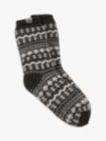 totes Men's Sherpa Lined Fair Isle Slipper Socks, Multi