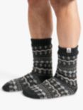 totes Men's Sherpa Lined Fair Isle Slipper Socks, Multi