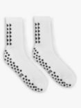 totes Unisex Gripper Sports Socks, Pack of 2, White/Black