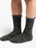 totes Men's 3 TOG Brushed Thermal Lined Socks, Pack of 2, Black/Grey