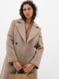 InWear Thora Lapel Wool Blend Coat, Sandy Grey Melange