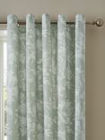 Laura Ashley LLoyd Pair Lined Eyelet Curtains, Sage