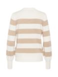 KAFFE Lizza Stripe Jumper, Chalk/Beige