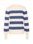 KAFFE Lizza Stripe Jumper, Turtle Dove/Blue