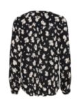 KAFFE Amber Floral Top, Black/White