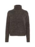 KAFFE Trina Wool Blend Roll Neck Jumper, Major Brown Melange