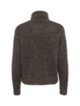 KAFFE Trina Wool Blend Roll Neck Jumper, Major Brown Melange