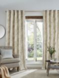 Laura Ashley Pussy Willow Pair Lined Eyelet Curtains, Off-white/Dove Grey