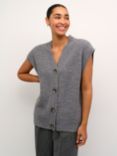 KAFFE Nellia Sleeveless Wool Blend Cardigan, Grey