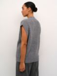 KAFFE Nellia Sleeveless Wool Blend Cardigan, Grey