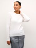 KAFFE Silla Cable Knit Jumper, Chalk