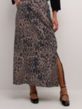 KAFFE Jemma Animal Print Skirt, Brown/Black