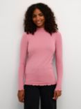 KAFFE Drew Turtleneck Long Sleeve T-Shirt, Mesa Rose