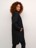 KAFFE Shalli Quilted Longline Coat, Deep Black