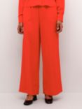 KAFFE Logan Wide Leg Trousers, Fiery Red