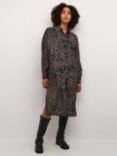 KAFFE Jemma Animal Print Shirt Dress, Brown/Black