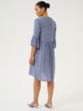 KAFFE Lauren Notch Neck Dress, Blue/Chalk