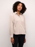 KAFFE Hermine Velvet Shirt, Feather Grey