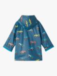 Hatley Kids' Monster Trucks Print Waterproof Rain Jacket, Moroccan Blue