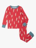 Hatley Kids' Cool Bolts Organic Cotton Blend Pyjamas, Chrysanthemum