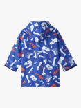 Hatley Kids' Dino Fossils Print Colour Changing Waterproof Rain Jacket, Surf The Web