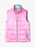 Hatley Kids' Rainbow Reversible Quilted Gilet, Strawberry Moon