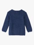 Hatley Kids' Metallic Lightning Furry Graphic Jumper, Patriot Blue