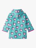 Hatley Kids' Hearts Colour Changing Waterproof Rain Jacket, Blue Turquoise