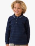 Angel & Rocket Kids' Caleb Cotton Textured Stripe Polo Top, Blue