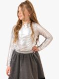 Angel & Rocket Kids' Metallic Jersey Top, Silver