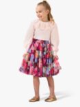 Angel & Rocket Kids' Alessia Floral Mesh Skirt, Pink